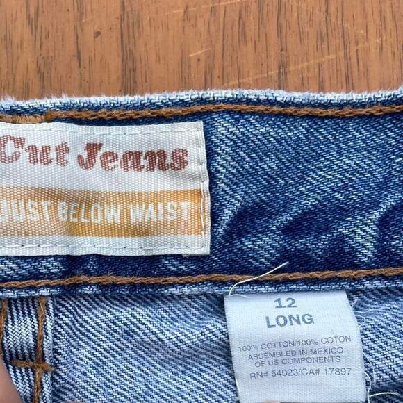 Vintage Y2K Old Navy Just‎ Below Waist Blue Straight Leg Denim Jeans Light Wash - Picture 5 of 6